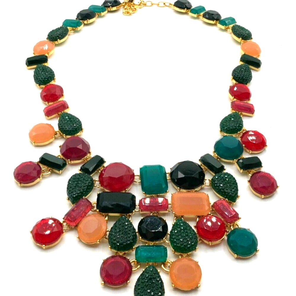 Talbots Rhinestones Cluster Necklace bib newer